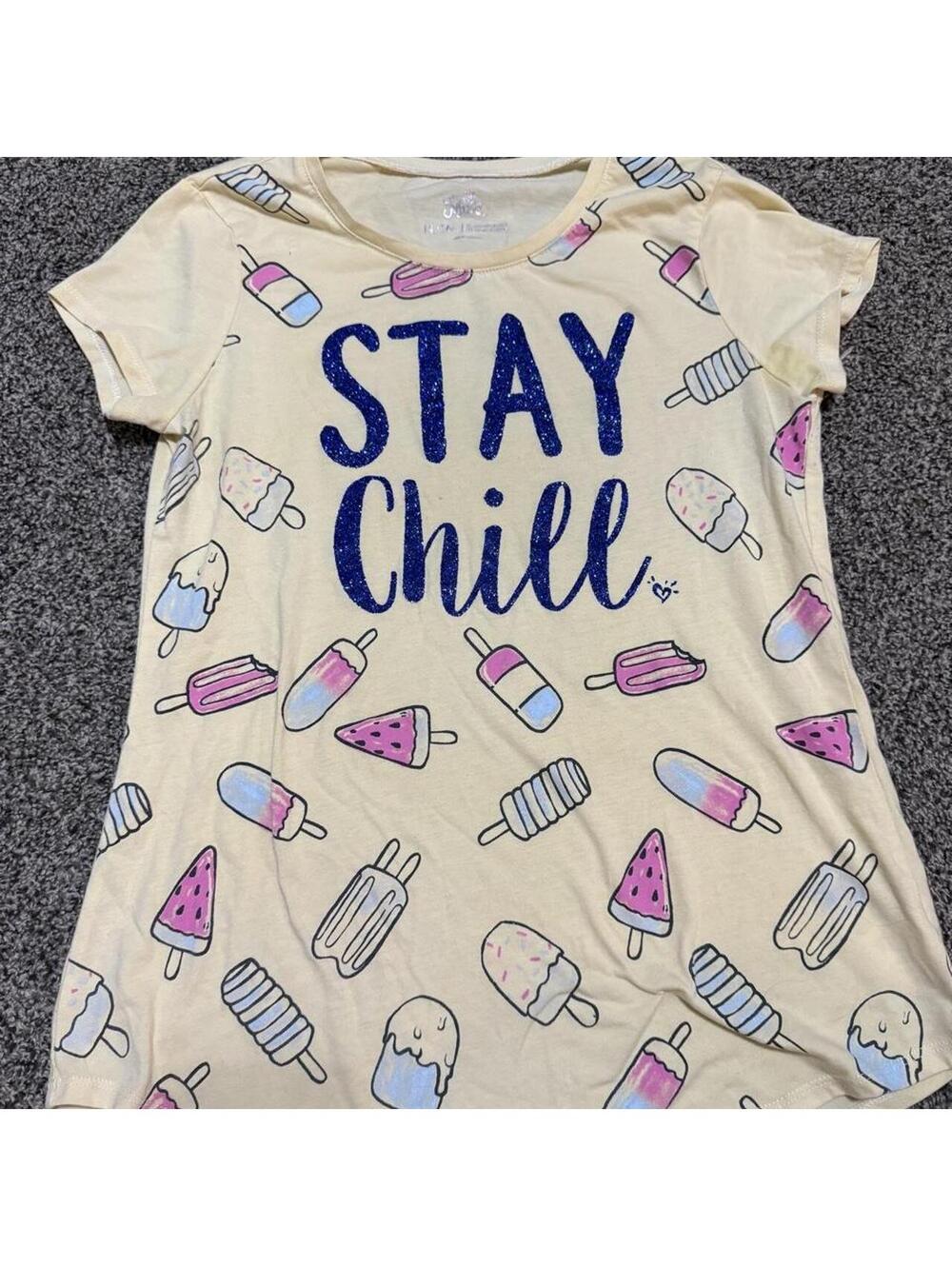 Justice Kid's Yellow and Cream Tshirt